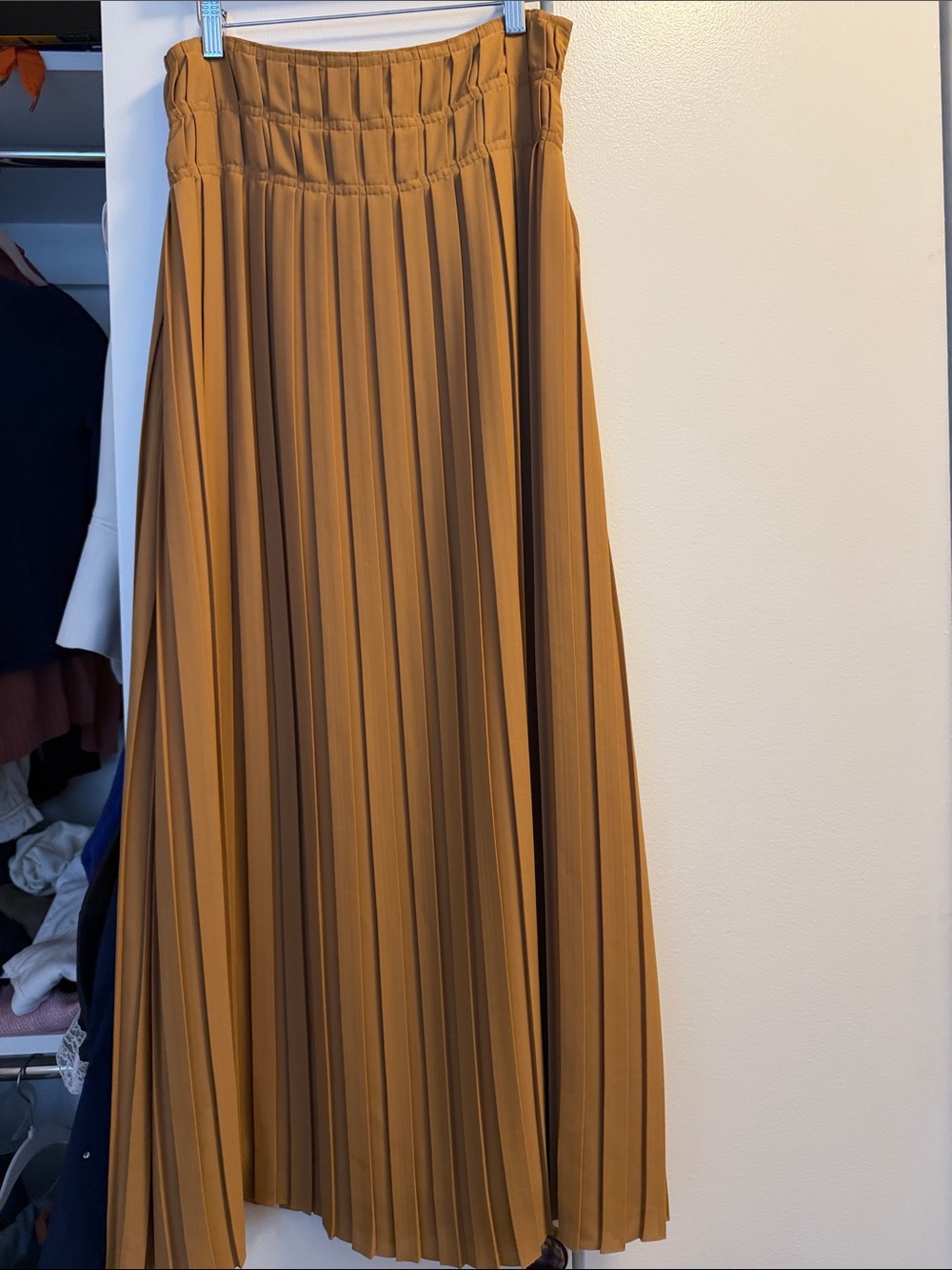 Rag & Bone Pleated Maxi Skirt in Camel